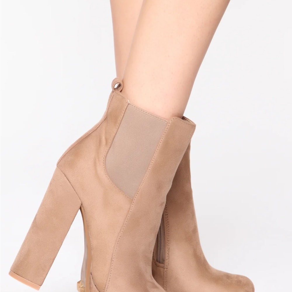 Fashion Nova Tan Heeled Boots